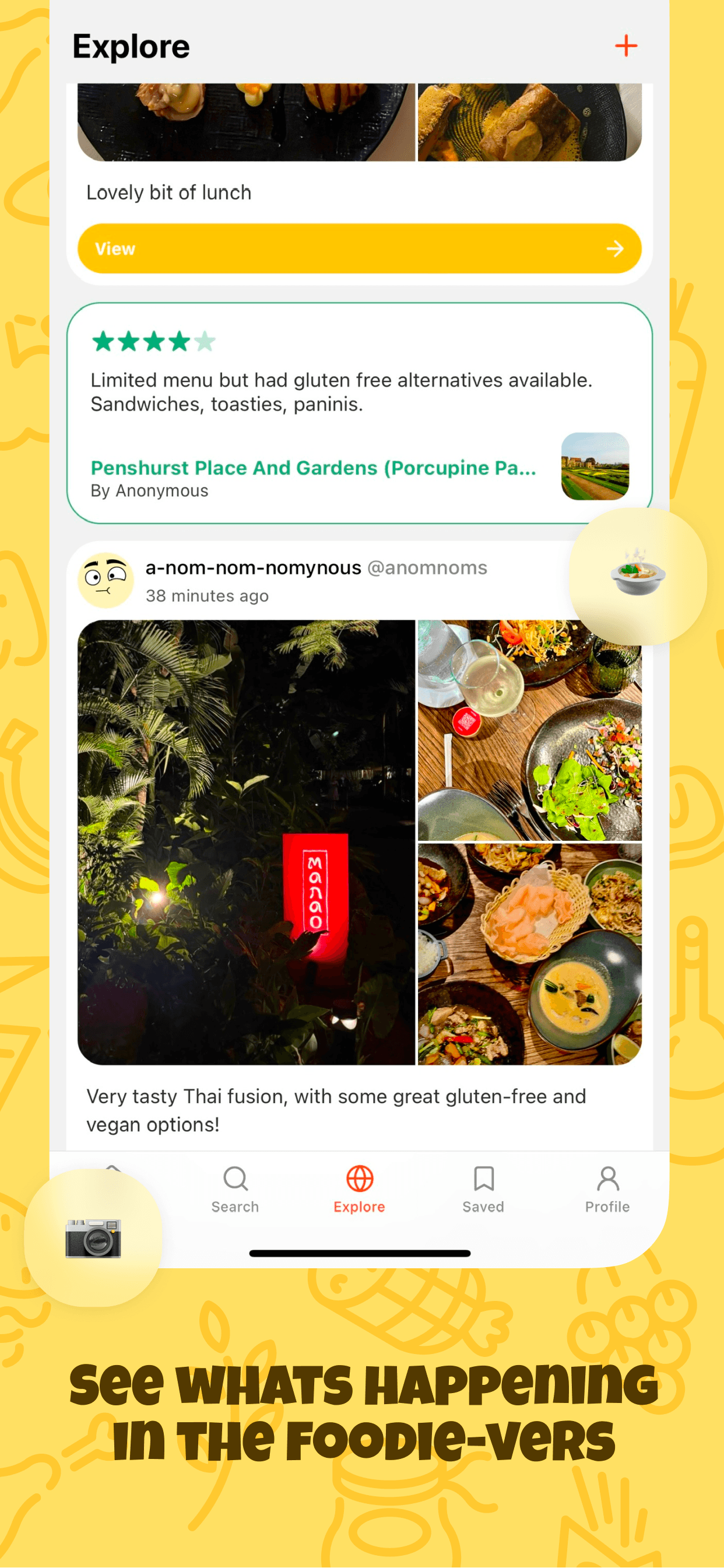 See whats happening in the foodie-vers